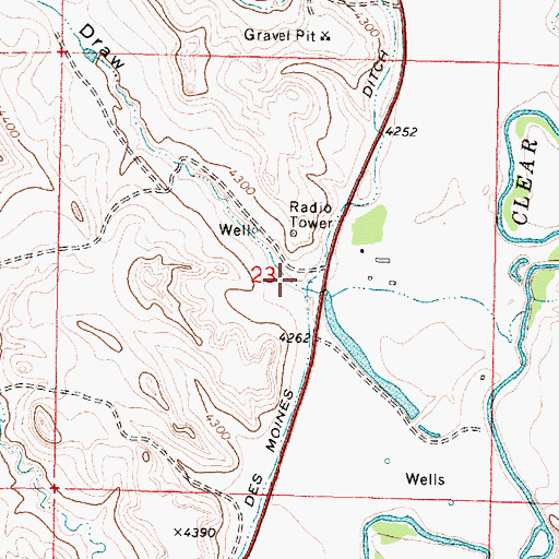 Topographic Map of Four Draw, WY