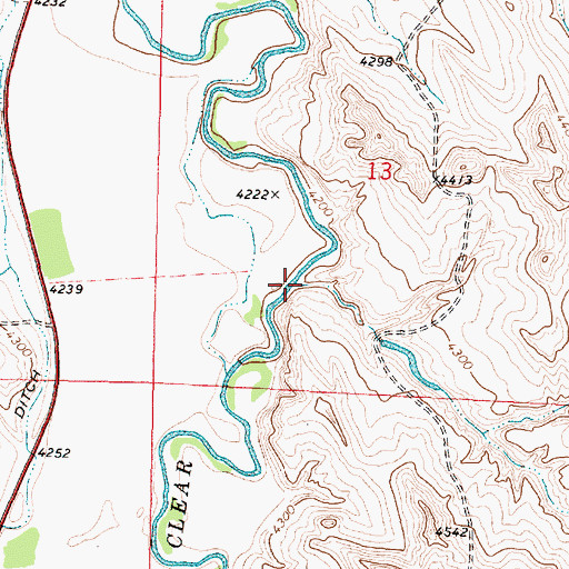 Topographic Map of Four H Draw, WY