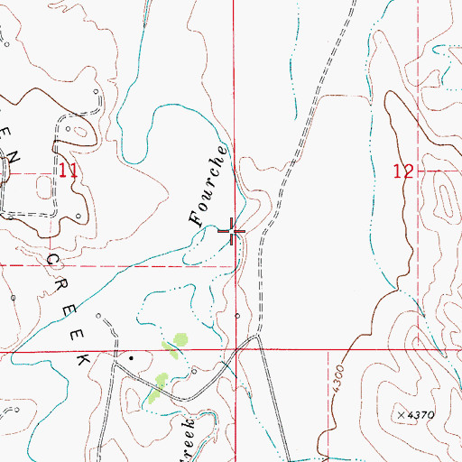 Topographic Map of Four Horse Creek, WY