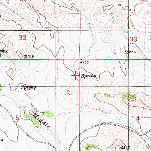 Topographic Map of Four Hundred Acre Spring, WY