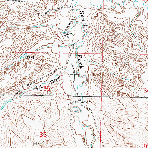 Topographic Map of Four X Draw, WY