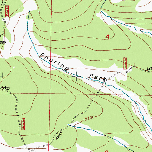 Topographic Map of Fourlog Park, WY