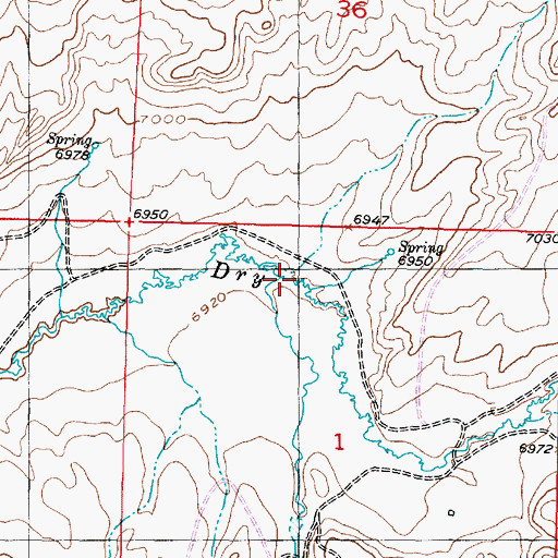 Topographic Map of Fourmile Creek, WY