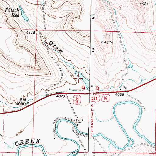 Topographic Map of Fowler Draw, WY