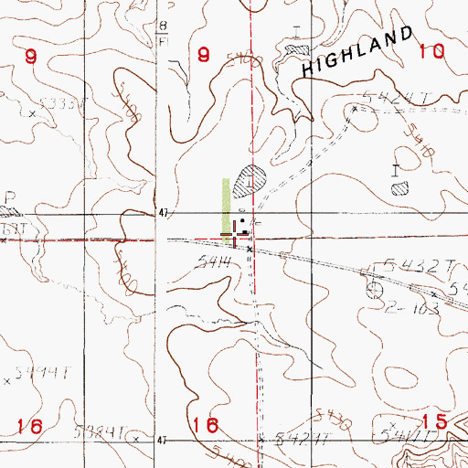 Topographic Map of Fowler Ranch, WY
