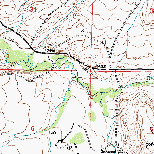 Topographic Map of Fox Creek, WY