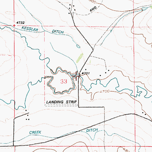 Topographic Map of Fox Creek, WY