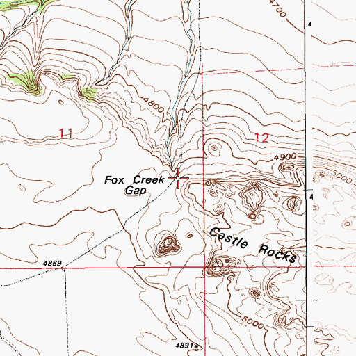 Topographic Map of Fox Creek Gap, WY