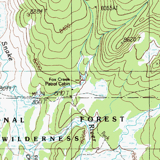 Topographic Map of Fox Creek Patrol Cabin, WY