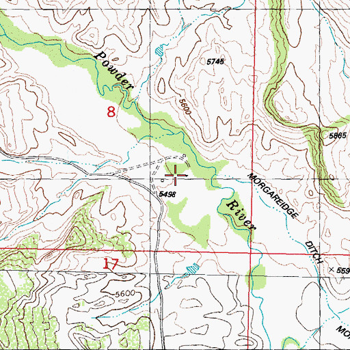 Topographic Map of Frances Ditch, WY