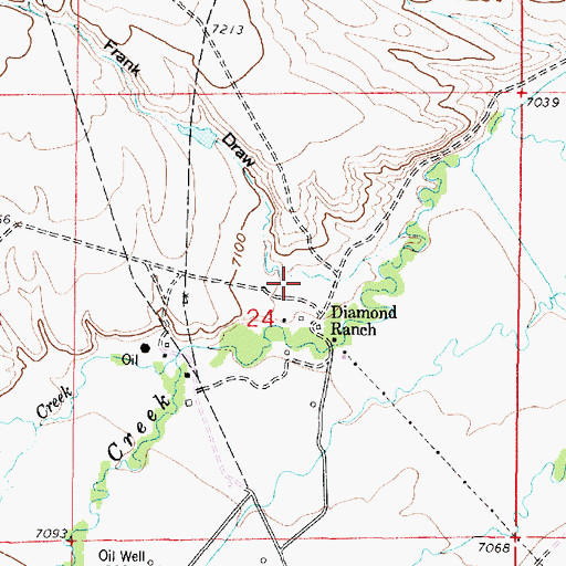 Topographic Map of Frank Draw, WY