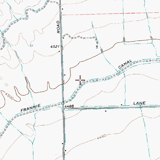 Topographic Map of Frannie Canal, WY