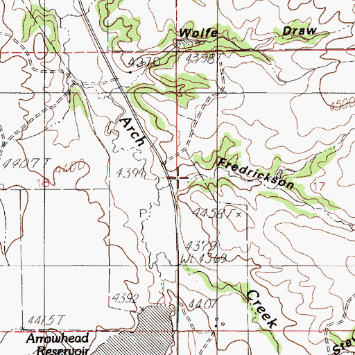 Topographic Map of Fredrickson Draw, WY