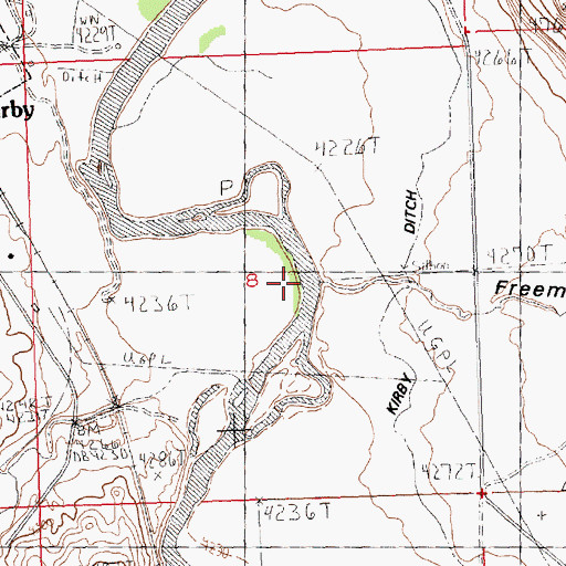 Topographic Map of Freeman Draw, WY