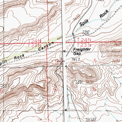 Topographic Map of Freighter Gap, WY