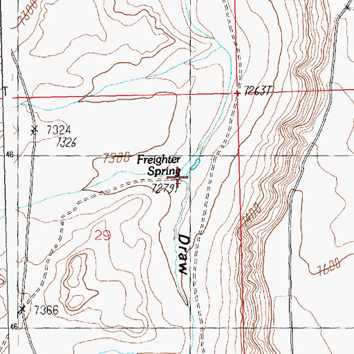 Topographic Map of Freighter Spring, WY