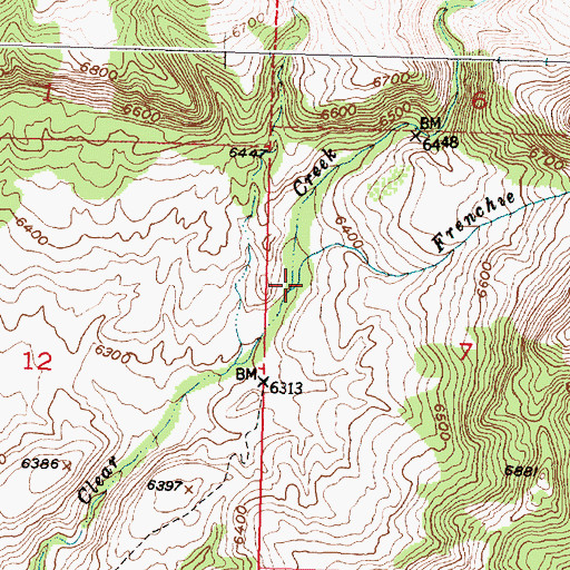 Topographic Map of Frenchie Creek, WY