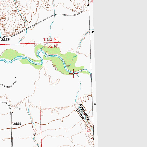 Topographic Map of Frenchy Draw, WY