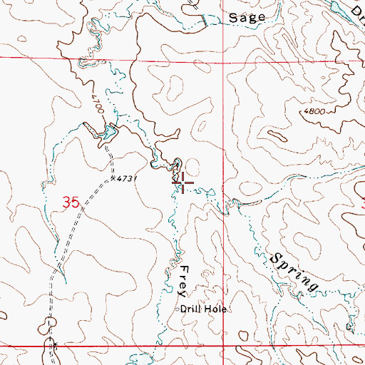 Topographic Map of Frey Draw, WY