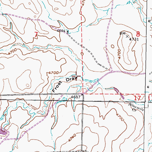 Topographic Map of Frost Draw, WY