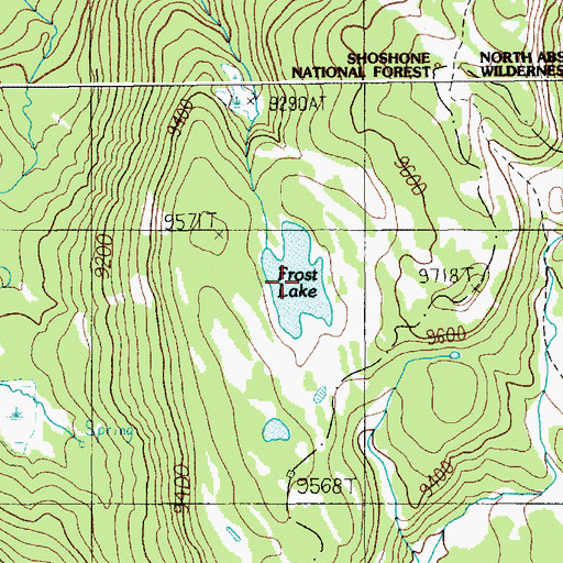 Topographic Map of Frost Lake, WY