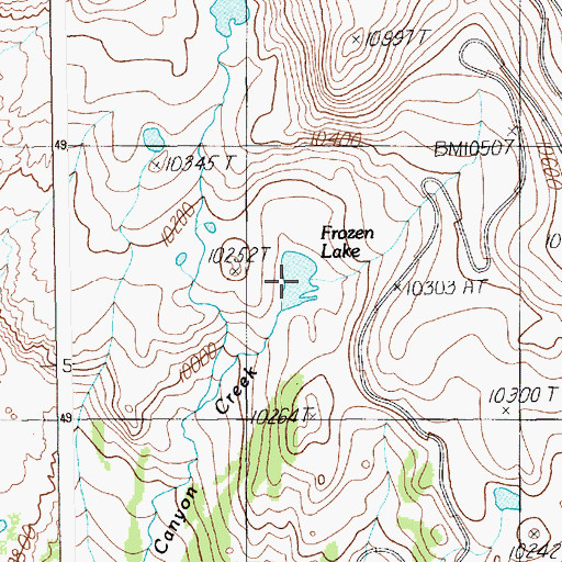 Topographic Map of Frozen Lake, WY