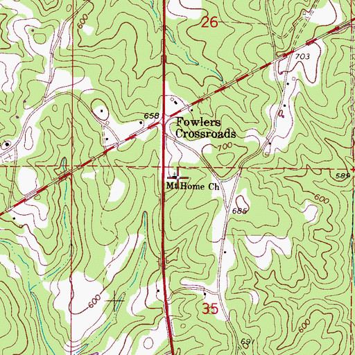 Topographic Map of Mount Home Baptist Church, AL