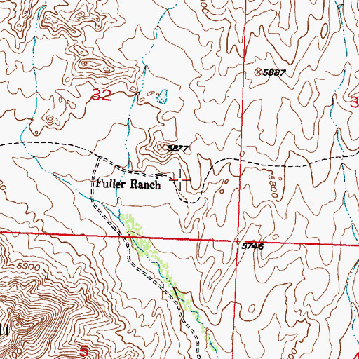 Topographic Map of Fuller Ranch, WY
