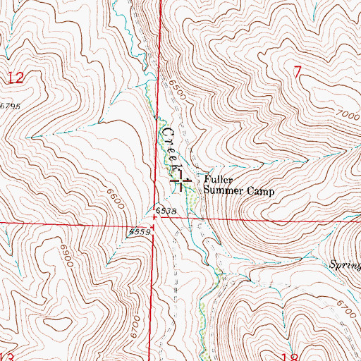 Topographic Map of Fuller Summer Camp, WY