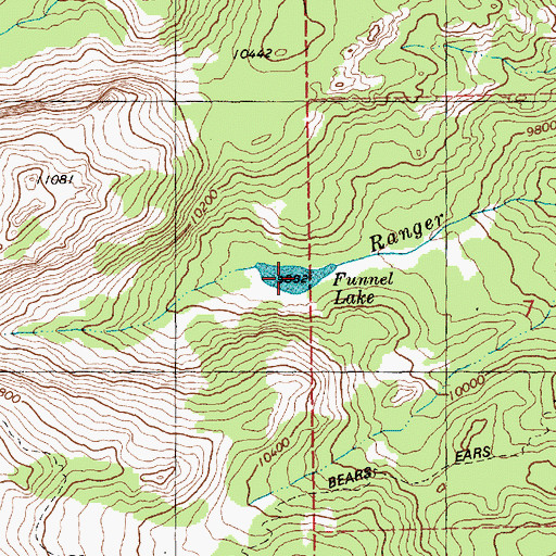 Topographic Map of Funnel Lake, WY