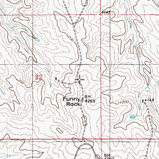 Topographic Map of Funny Rock, WY