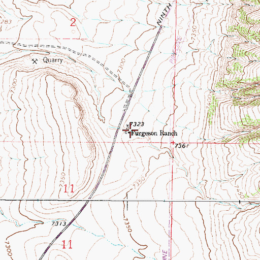 Topographic Map of Furgeson Ranch, WY