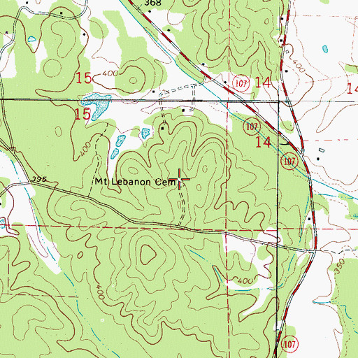 Topographic Map of Mount Lebanon Cemetery, AL