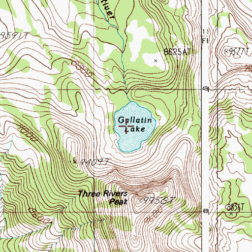 Topographic Map of Gallatin Lake, WY