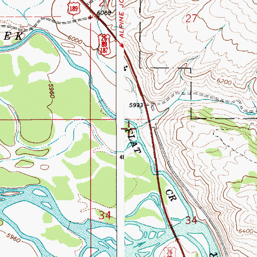 Topographic Map of Game Creek, WY