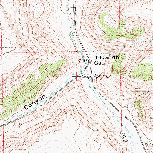 Topographic Map of Gap Spring, WY