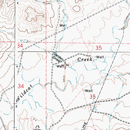Topographic Map of Garden Draw, WY