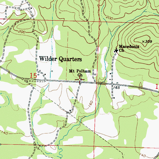 Topographic Map of Mount Pelham Church, AL
