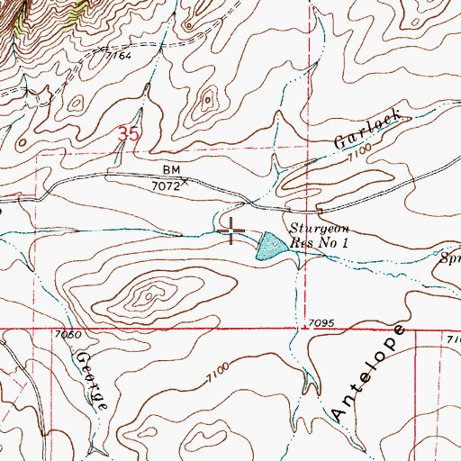 Topographic Map of Garlock Creek, WY