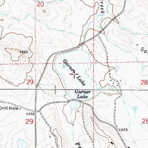 Topographic Map of Garner Lake, WY