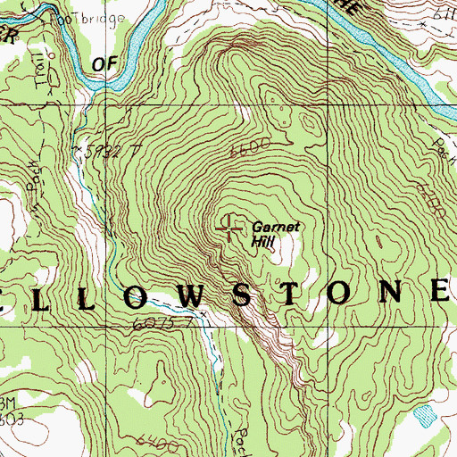 Topographic Map of Garnet Hill, WY