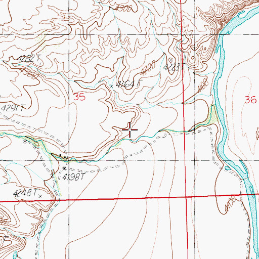 Topographic Map of Garrett Ranch, WY
