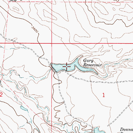Topographic Map of Gary Reservoir, WY