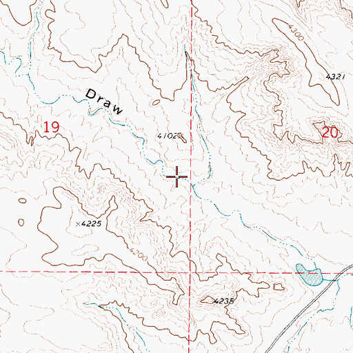 Topographic Map of Gas Draw, WY