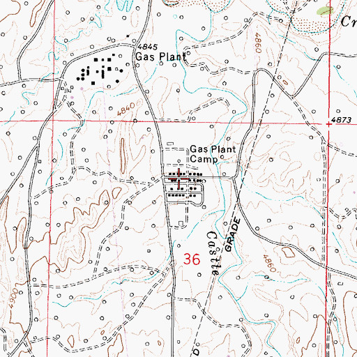 Topographic Map of Gas Plant Camp, WY