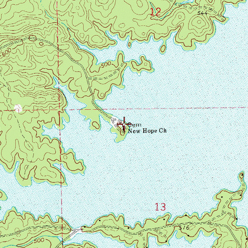 Topographic Map of New Hope Baptist Church, AL