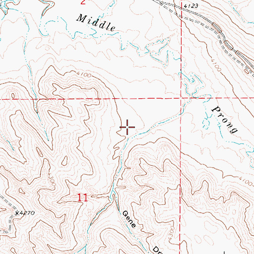 Topographic Map of Gene Draw, WY
