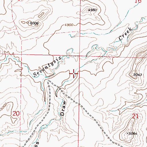 Topographic Map of George Hess Draw, WY