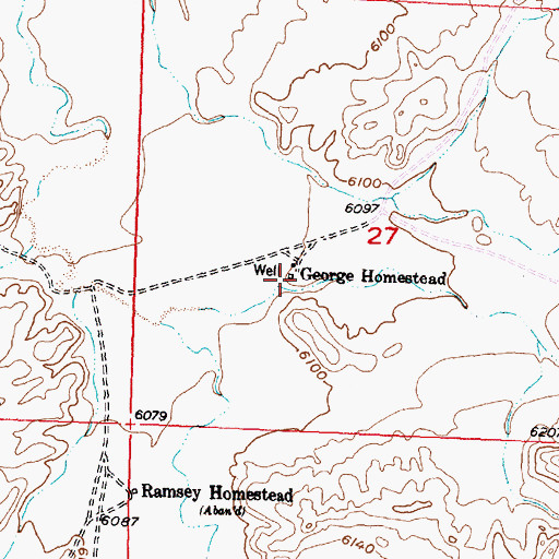 Topographic Map of George Homestead, WY