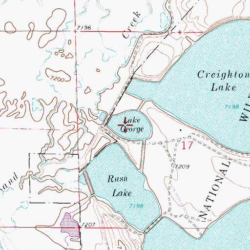 Topographic Map of Lake George, WY